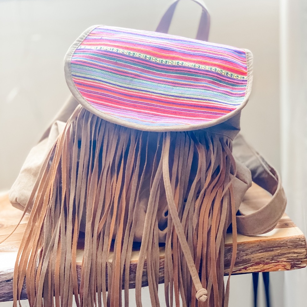 Fringe Backpack Purse